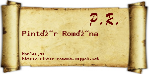 Pintér Romána névjegykártya